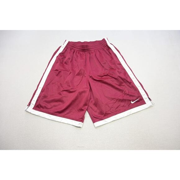 Nike Gym Shorts Mesh W/Pockets Basketball Burgundy 10" INS Mens Size Medium - Picture 2 of 6